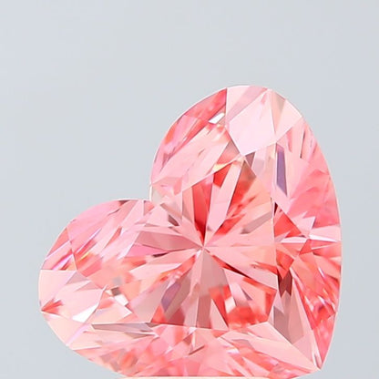 Lab-Grown Heart Diamond - 4.03 Carats, Fancy Vivid Pink Color, VS1 Clarity - Certified by IGI - Report Number: LG584357973