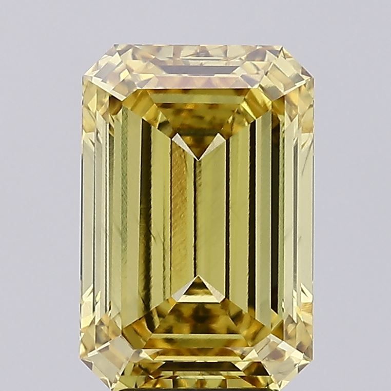 Lab-Grown Emerald Diamond - 5.87 Carats, Fancy Vivid Yellow Color, VS1 Clarity - Certified by IGI - Report Number: LG637468843