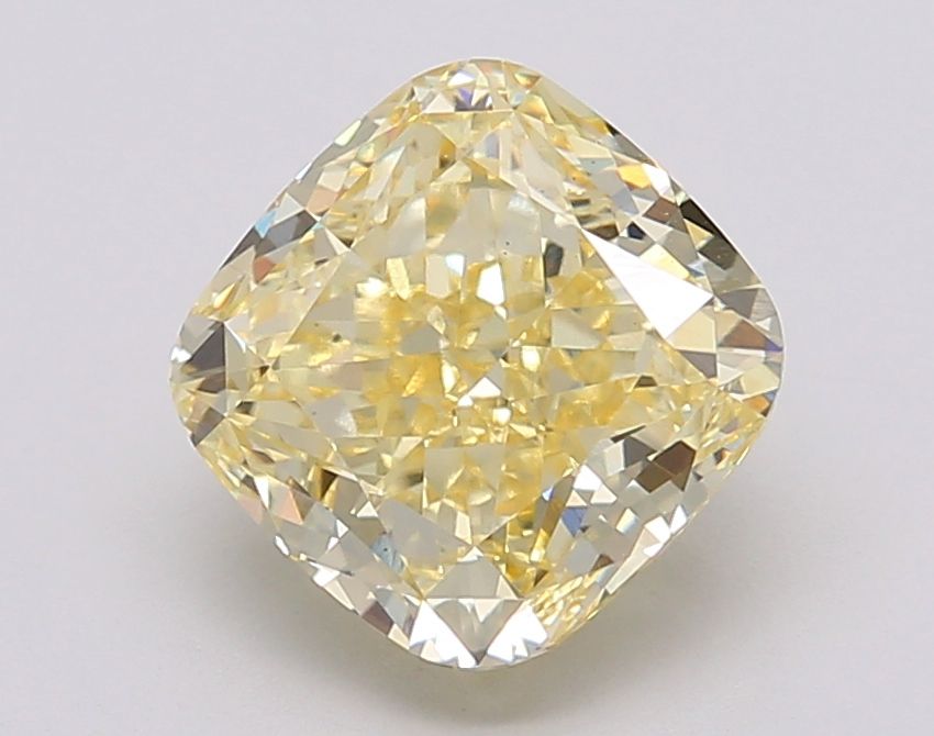 Lab-Grown Cushion Diamond - 3.03 Carats, Fancy Intense Yellow Color, VS1 Clarity - Certified by IGI - Report Number: LG607365890