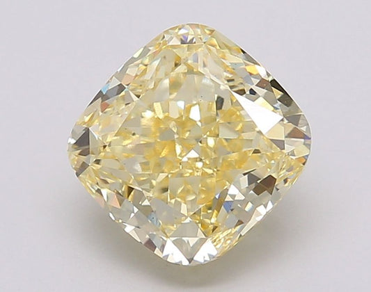 Lab-Grown Cushion Diamond - 3.03 Carats, Fancy Intense Yellow Color, VS1 Clarity - Certified by IGI - Report Number: LG607365890