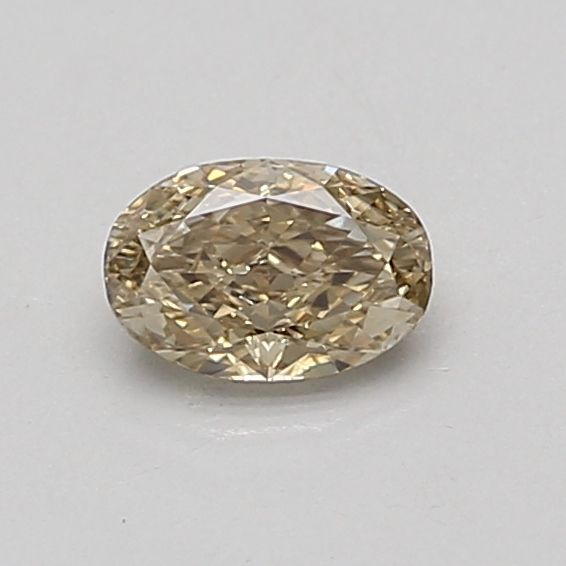 Lab-Grown Oval Diamond - 0.5 Carats, Fancy Gray Yellow Color, VS1 Clarity - Certified by IGI - Report Number: LG647429067