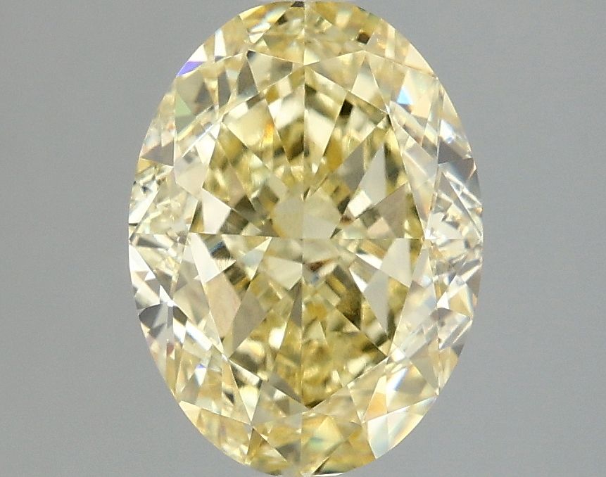 Lab-Grown Oval Diamond - 3.05 Carats, Fancy Intense Yellow Color, VVS2 Clarity - Certified by IGI - Report Number: LG670482594