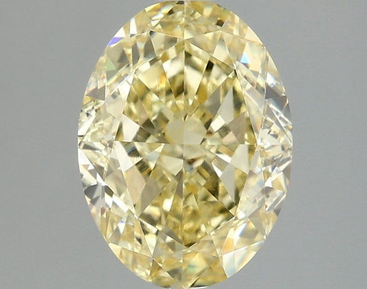 Lab-Grown Oval Diamond - 3.05 Carats, Fancy Intense Yellow Color, VVS2 Clarity - Certified by IGI - Report Number: LG670482594