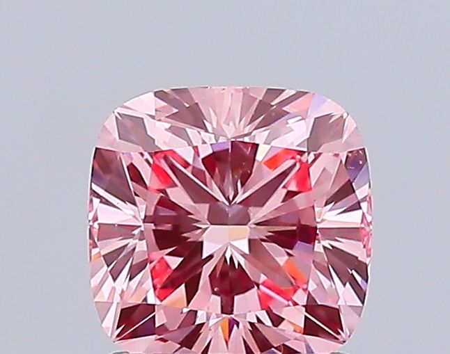 Lab-Grown Cushion Diamond - 1.53 Carats, Fancy Vivid Pink Color, VVS2 Clarity - Certified by IGI - Report Number: LG687559736
