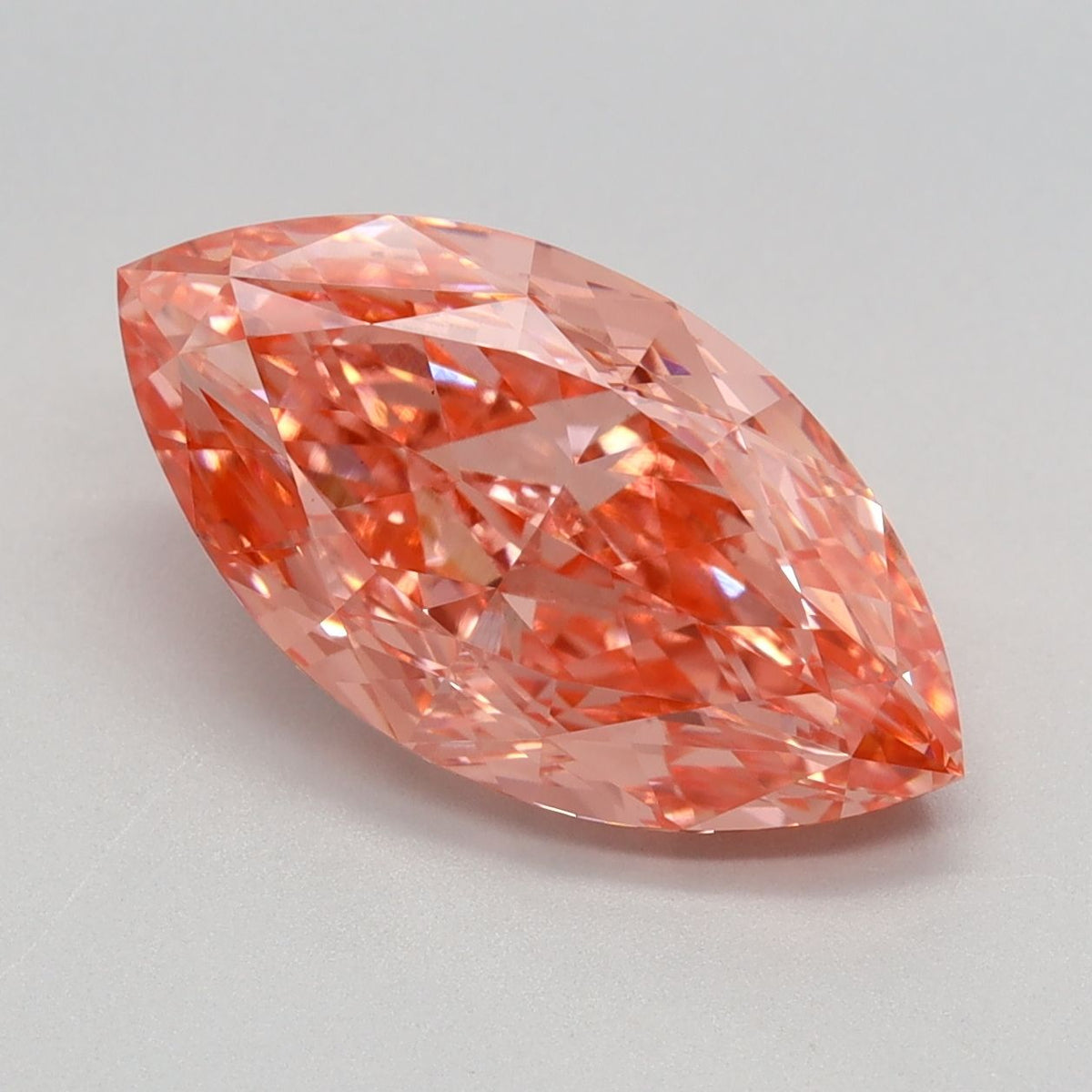 Lab-Grown Marquise Diamond - 3.06 Carats, Fancy Vivid Pink Color, VVS2 Clarity - Certified by IGI - Report Number: LG653415297