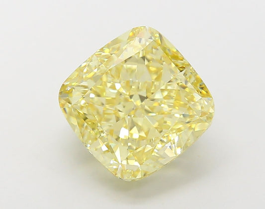 Lab-Grown Cushion Diamond - 7.75 Carats, Fancy Vivid Yellow Color, VS1 Clarity - Certified by IGI - Report Number: LG660445668