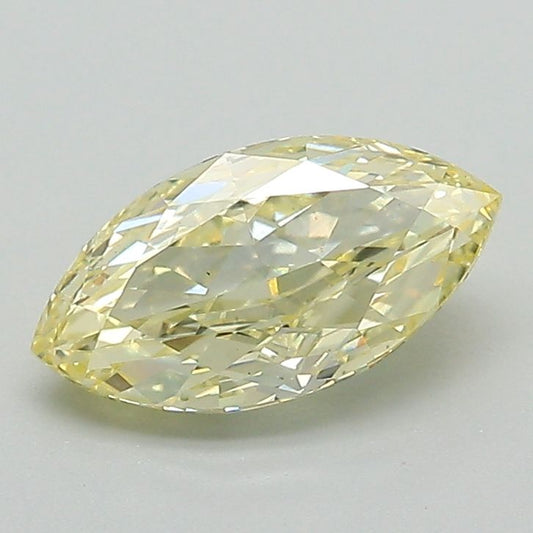 Lab-Grown Marquise Diamond - 1.11 Carats, Fancy Yellow Color, VS1 Clarity - Certified by IGI - Report Number: LG614399873