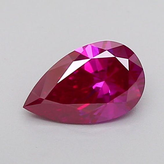 Lab-Grown Pear Diamond - 0.47 Carats, Fancy Deep Purple Pink Color, VS1 Clarity - Certified by IGI - Report Number: LG601324292