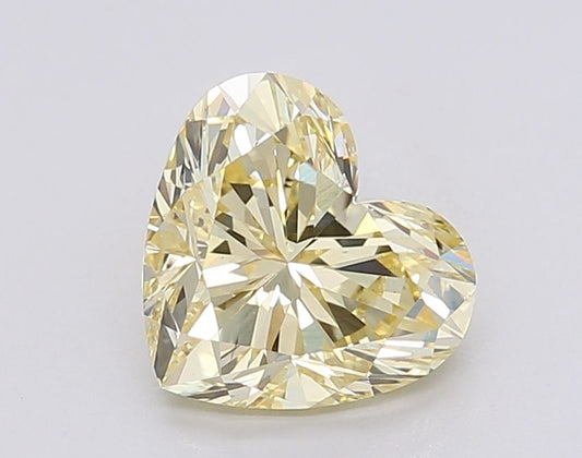 Lab-Grown Heart Diamond - 2.1 Carats, Fancy Intense Yellow Color, VS1 Clarity - Certified by IGI - Report Number: LG595381224