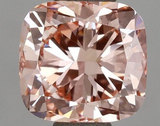 Lab-Grown Cushion Diamond - 1.0 Carats, Fancy Vivid Pink Color, VS1 Clarity - Certified by IGI - Report Number: LG670472988
