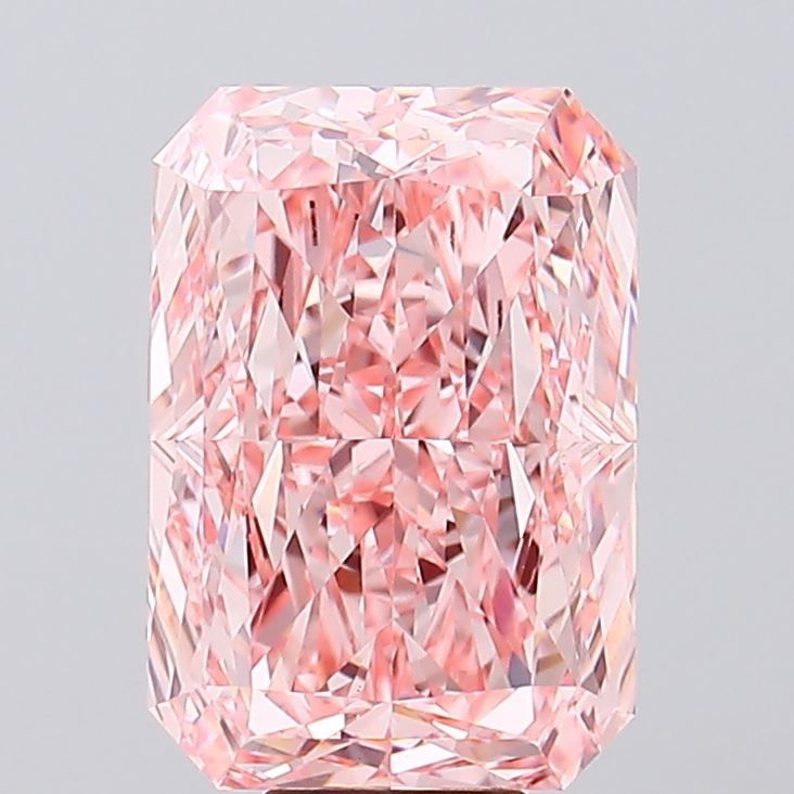 Lab-Grown Radiant Diamond - 8.77 Carats, Fancy Vivid Pink Color, VS1 Clarity - Certified by IGI - Report Number: LG691579033