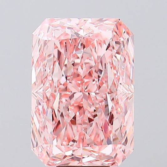 Lab-Grown Radiant Diamond - 8.77 Carats, Fancy Vivid Pink Color, VS1 Clarity - Certified by IGI - Report Number: LG691579033