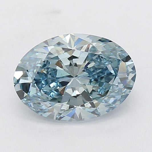 Lab-Grown Oval Diamond - 2.0 Carats, Fancy Vivid Blue Color, VS2 Clarity - Certified by IGI - Report Number: LG660484037