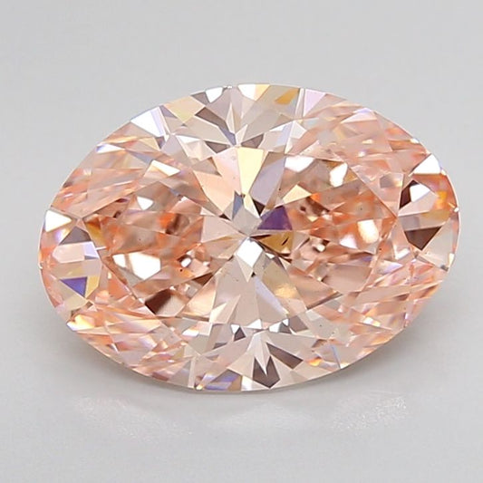 Lab-Grown Oval Diamond - 4.01 Carats, Fancy Vivid Pink Color, VS1 Clarity - Certified by IGI - Report Number: LG637458847