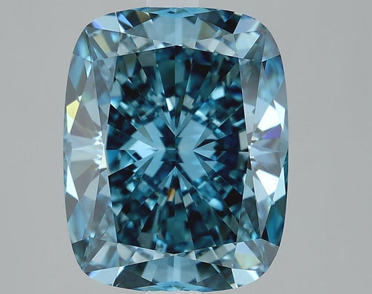 Lab-Grown Cushion Diamond - 3.09 Carats, Fancy Vivid Blue Color, VVS2 Clarity - Certified by IGI - Report Number: LG610317229