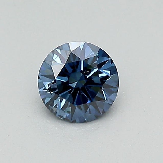 Lab-Grown Round Diamond - 0.32 Carats, Fancy Deep Blue Color, I1 Clarity - Certified by IGI - Report Number: LG579362538