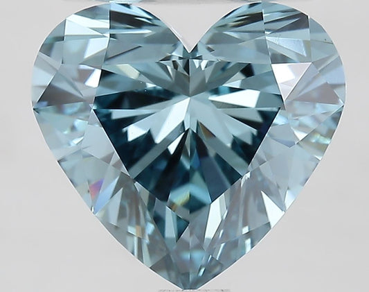 Lab-Grown Heart Diamond - 2.51 Carats, Fancy Vivid Blue Color, VVS2 Clarity - Certified by IGI - Report Number: LG675505660