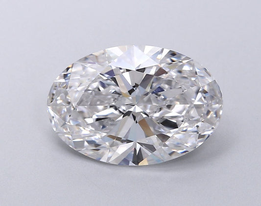 Lab-Grown Oval Diamond - 2.5 Carats, D Color, VVS2 Clarity - Certified by IGI - Report Number: LG710554273
