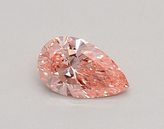 Lab-Grown Pear Diamond - 0.52 Carats, Fancy Vivid Pink Color, VS1 Clarity - Certified by IGI - Report Number: LG607316238