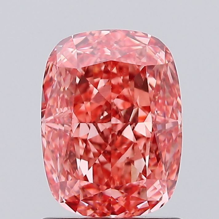 Lab-Grown Cushion Diamond - 1.38 Carats, Fancy Vivid Pink Color, VS1 Clarity - Certified by IGI - Report Number: LG628477660