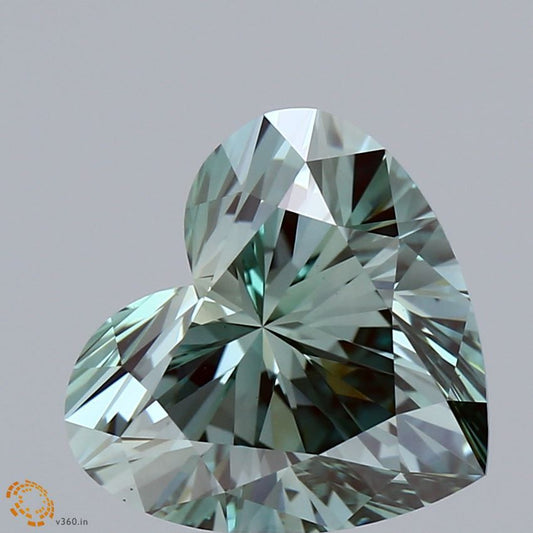 Lab-Grown Heart Diamond - 4.07 Carats, Fancy Intense Green Color, VS1 Clarity - Certified by IGI - Report Number: LG615350388