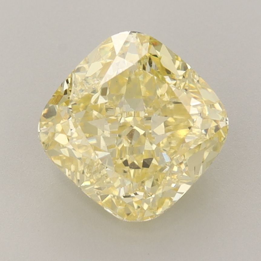 Lab-Grown Cushion Diamond - 2.59 Carats, Fancy Vivid Yellow Color, VS1 Clarity - Certified by IGI - Report Number: LG649434740