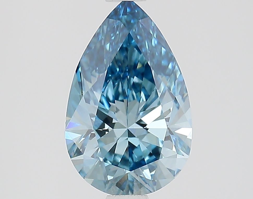 Lab-Grown Pear Diamond - 1.55 Carats, Fancy Vivid Blue Color, VVS2 Clarity - Certified by IGI - Report Number: LG686501565