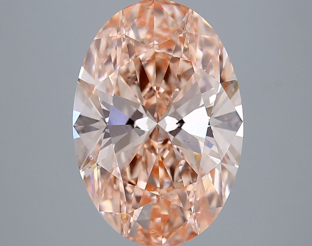 Lab-Grown Oval Diamond - 4.99 Carats, Fancy Intense Pink Color, VS1 Clarity - Certified by IGI - Report Number: LG668431764