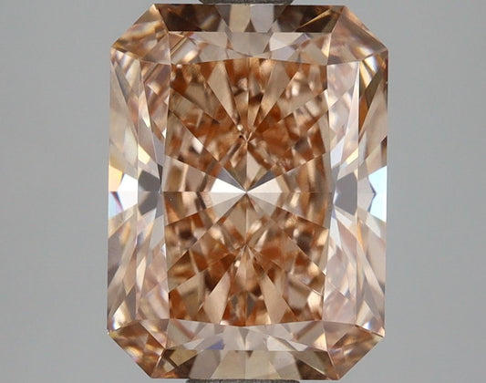 Lab-Grown Radiant Diamond - 3.04 Carats, Fancy Pinkish Brown Color, VS2 Clarity - Certified by IGI - Report Number: LG691553447