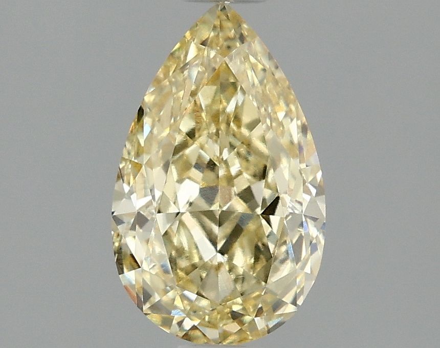 Lab-Grown Pear Diamond - 1.53 Carats, Fancy Intense Yellow Color, VVS2 Clarity - Certified by IGI - Report Number: LG642494217