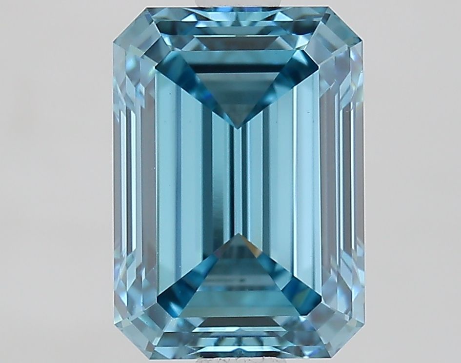 Lab-Grown Emerald Diamond - 2.02 Carats, Fancy Vivid Blue Color, VVS2 Clarity - Certified by IGI - Report Number: LG685556889