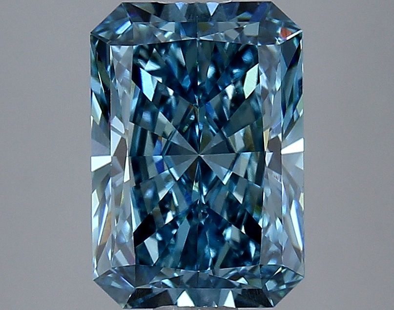 Lab-Grown Radiant Diamond - 3.08 Carats, Fancy Vivid Blue Color, VS1 Clarity - Certified by IGI - Report Number: LG634481215