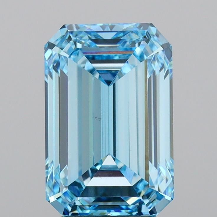 Lab-Grown Emerald Diamond - 3.0 Carats, Fancy Intense Blue Color, VS1 Clarity - Certified by IGI - Report Number: LG637443702