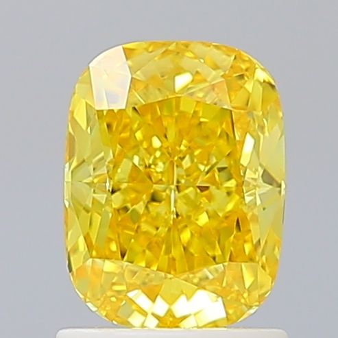 Lab-Grown Cushion Diamond - 1.52 Carats, Fancy Vivid Yellow Color, VVS2 Clarity - Certified by IGI - Report Number: LG659461938