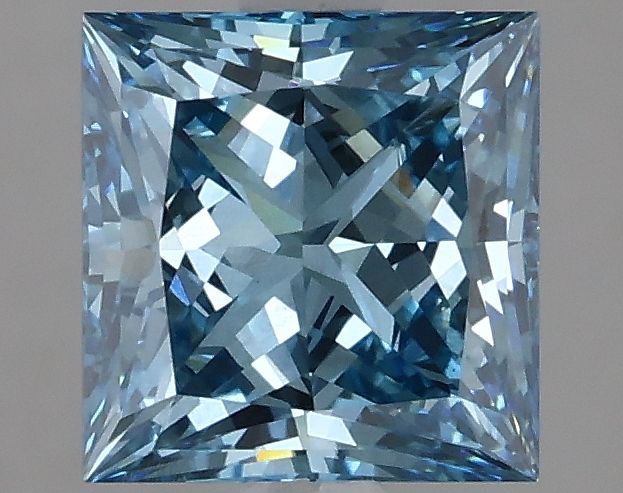 Lab-Grown Princess Diamond - 1.85 Carats, Fancy Vivid Blue Color, VS2 Clarity - Certified by IGI - Report Number: LG633424024