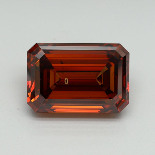 Lab-Grown Emerald Diamond - 7.11 Carats, Fancy Deep Orange Color, VS2 Clarity - Certified by IGI - Report Number: LG650407876