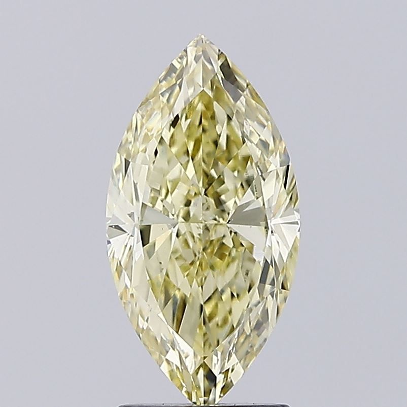Lab-Grown Marquise Diamond - 2.0 Carats, Fancy Yellow Color, VS1 Clarity - Certified by IGI - Report Number: LG654492722