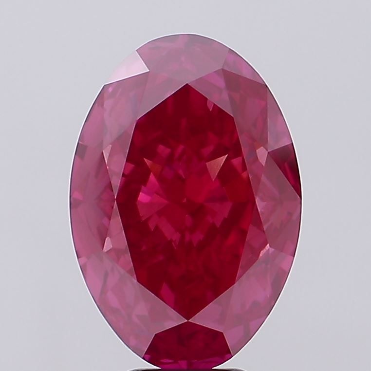 Lab-Grown Oval Diamond - 8.05 Carats, Fancy Vivid Pink Color, VS1 Clarity - Certified by IGI - Report Number: LG681551071
