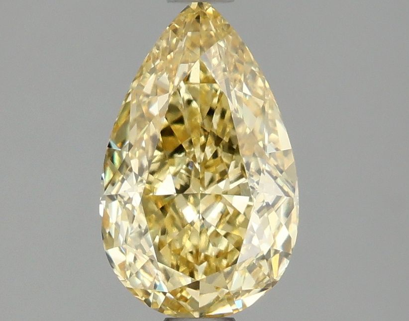 Lab-Grown Pear Diamond - 1.56 Carats, Fancy Vivid Yellow Color, VVS2 Clarity - Certified by IGI - Report Number: LG674554649