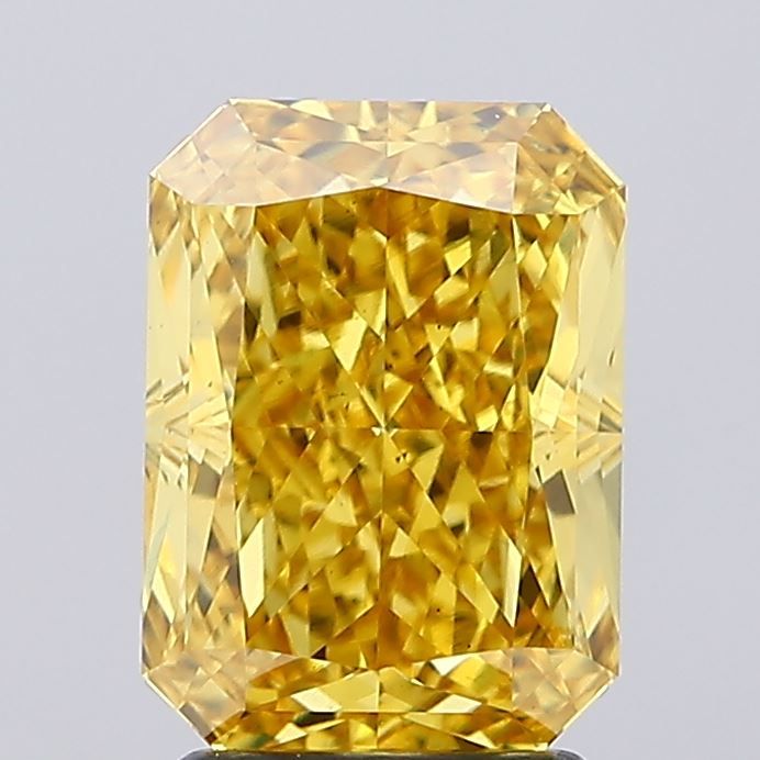 Lab-Grown Radiant Diamond - 3.01 Carats, Fancy Vivid Yellow Color, VS2 Clarity - Certified by IGI - Report Number: LG644469208