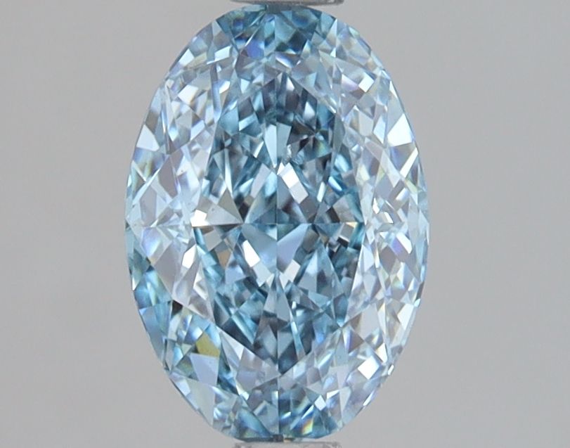 Lab-Grown Oval Diamond - 1.45 Carats, Fancy Vivid Blue Color, VS1 Clarity - Certified by IGI - Report Number: LG683556088