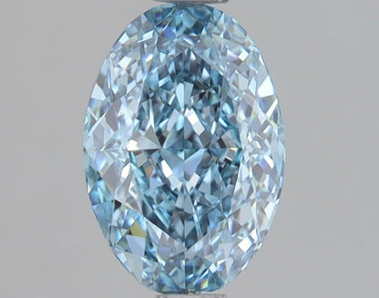 Lab-Grown Oval Diamond - 1.45 Carats, Fancy Vivid Blue Color, VS1 Clarity - Certified by IGI - Report Number: LG683556088