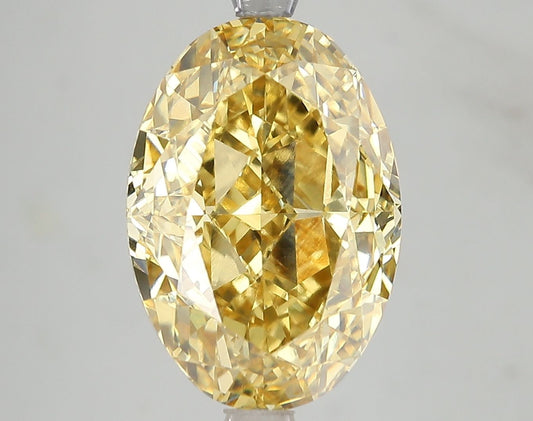 Lab-Grown Oval Diamond - 7.25 Carats, Fancy Vivid Yellow Color, VS1 Clarity - Certified by IGI - Report Number: LG671499089