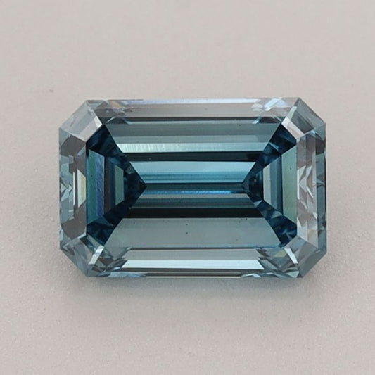 Lab-Grown Emerald Diamond - 1.1 Carats, Fancy Vivid Blue Color, VS1 Clarity - Certified by IGI - Report Number: LG613383859