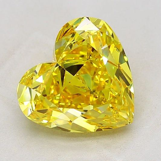 Lab-Grown Heart Diamond - 7.46 Carats, Fancy Vivid Yellow Color, VVS1 Clarity - Certified by IGI - Report Number: LG684511833