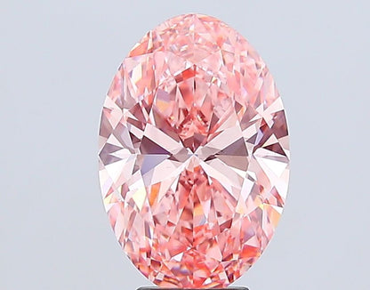 Lab-Grown Oval Diamond - 6.02 Carats, Fancy Vivid Pink Color, VS1 Clarity - Certified by IGI - Report Number: LG683584237