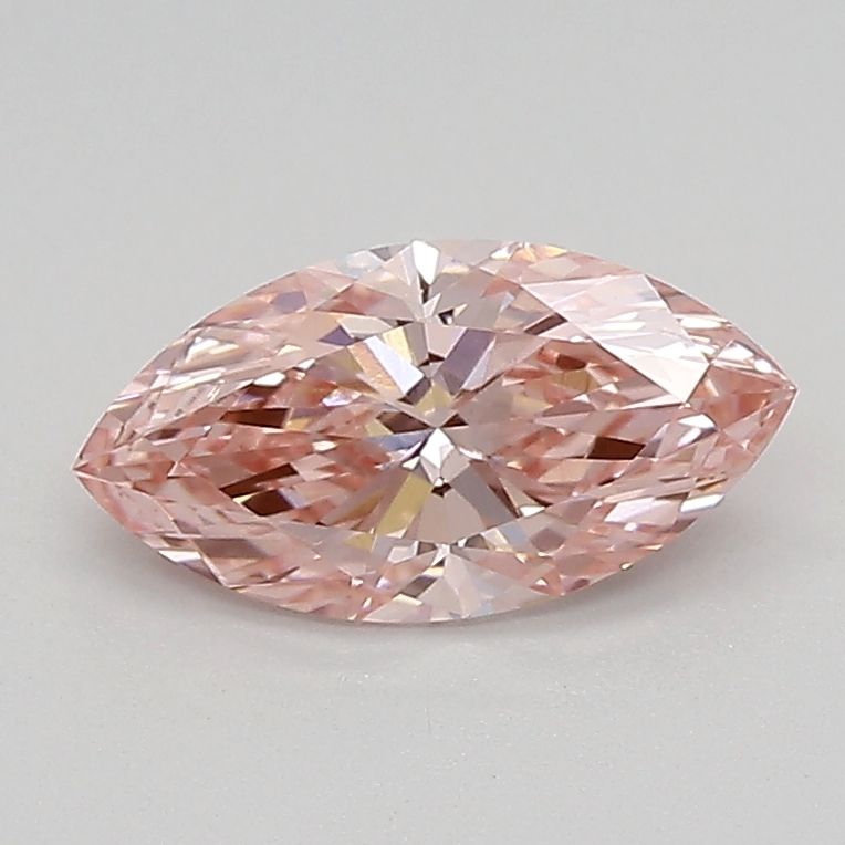 Lab-Grown Marquise Diamond - 0.81 Carats, Fancy Vivid Pink Color, VVS2 Clarity - Certified by IGI - Report Number: LG683527338