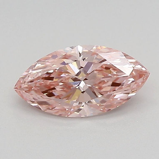 Lab-Grown Marquise Diamond - 0.81 Carats, Fancy Vivid Pink Color, VVS2 Clarity - Certified by IGI - Report Number: LG683527338