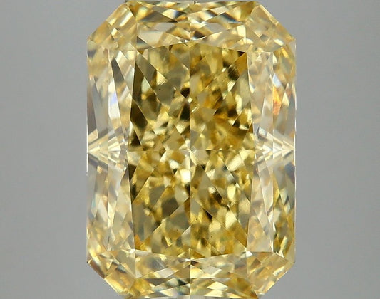 Lab-Grown Radiant Diamond - 5.08 Carats, Fancy Vivid Yellow Color, VS2 Clarity - Certified by IGI - Report Number: LG677575799