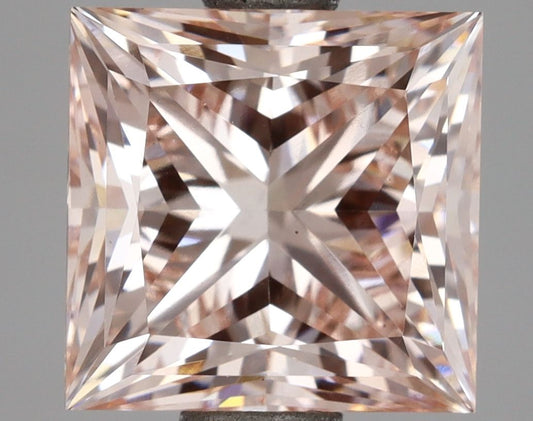 Lab-Grown Princess Diamond - 3.02 Carats, Fancy Intense Pink Color, VS1 Clarity - Certified by IGI - Report Number: LG671444575